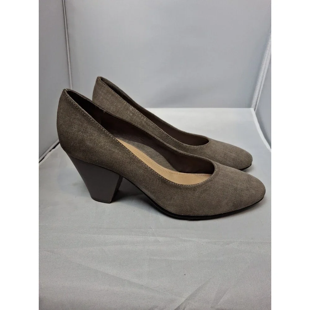 NURTURE Women's Brown Suede Chunky Block Heels Pumps Shoes Size 7